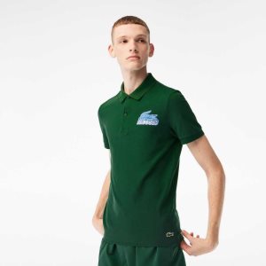 Lacoste Cotton Mini-Pique Polo Green | GKE-268315