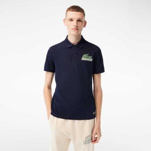 Lacoste Cotton Mini-Pique Polo Navy Blue | MBV-456782