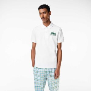 Lacoste Cotton Mini-Pique Polo White | WSY-412963