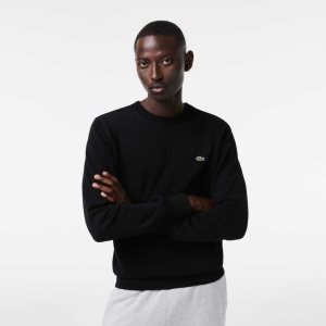 Lacoste Crew Neck Cotton Sweater Black | SYD-659210