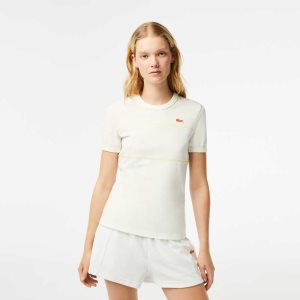 Lacoste Crew Neck French Made Organic Cotton Pique T-Shirt White | JLI-936287