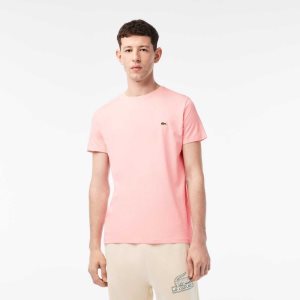 Lacoste Crew Neck Pima Cotton Jersey T-Shirt Pink | BCH-813576