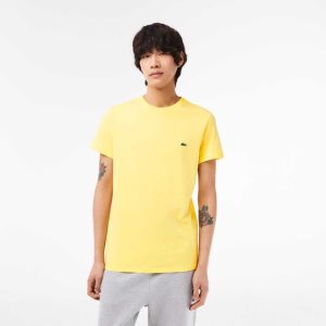 Lacoste Crew Neck Pima Cotton Jersey T-Shirt Yellow | EBR-802756