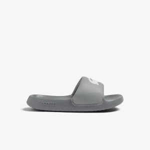 Lacoste Croco 1.0 Slides Grey/White | EMR-847560