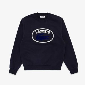 Lacoste Crocodile Logo Sweatshirt Navy Blue | QRH-405723