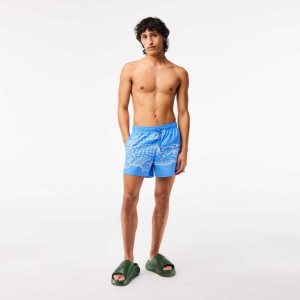 Lacoste Crocodile Print Swim Trunks B04 | UMK-548197