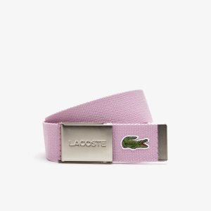 Lacoste Engraved Buckle Woven Fabric Belt Albizia | AQH-825796