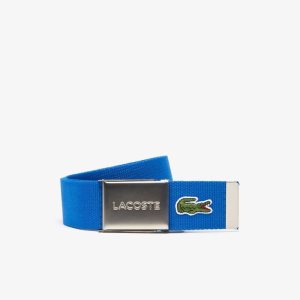 Lacoste Engraved Buckle Woven Fabric Belt Marina | LKP-205649