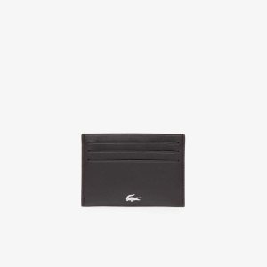 Lacoste Fitzgerald Leather Card Holder Dark Brown | IJN-386924