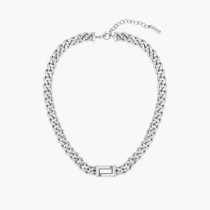 Lacoste Fundament Necklace Silver | ZKE-407263