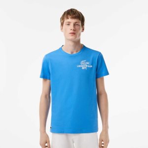 Lacoste Golf Regular Fit Organic Cotton T-Shirt Blue | SHA-768259