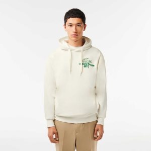 Lacoste Golf Relaxed Fit Hoodie White | EWG-540387