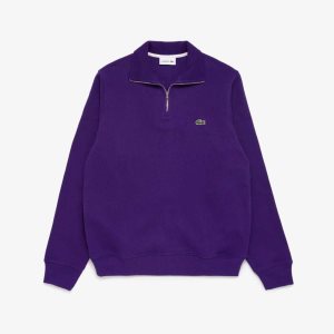 Lacoste Half Zip Cotton Sweatshirt Purple | XAY-491850