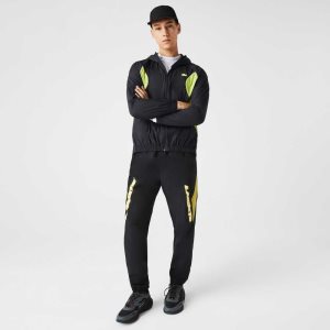 Lacoste Heritage Regular Fit Color-Block Trackpants Black / Yellow | BDC-415783