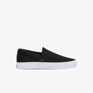 Lacoste Jump Serve Canvas Slip-On Black/White | AKV-620978