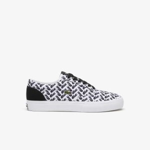 Lacoste Jump Serve Lace Tonal Sneakers White/Black | GVT-503819