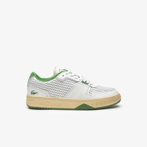 Lacoste L001 Leather Heel Pop Sneakers White/Green | DEX-861593