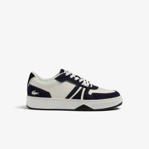 Lacoste L001 Leather Sneakers White / Navy | ADB-975621