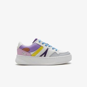 Lacoste L005 Leather Sneakers Wht/Lt Purp | CWS-910258