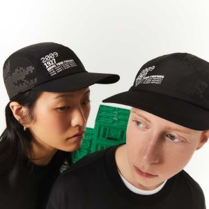 Lacoste LIVE x Minecraft Print Nylon Cap Black | USO-326019