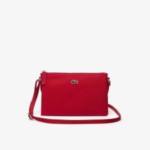 Lacoste L.12.12 Concept Flat Crossover Bag High Risk Red | ZLV-842651