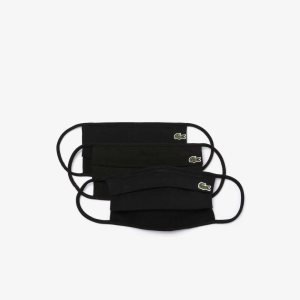 Lacoste L.12.12 Face Masks 3-Pack Black | ZKN-465723