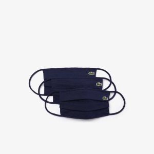 Lacoste L.12.12 Face Masks 3-Pack Navy Blue | CMV-817490