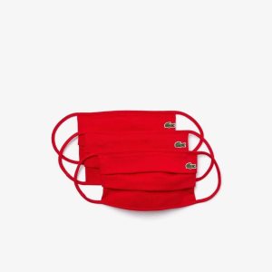 Lacoste L.12.12 Face Masks 3-Pack Red | RBK-349701