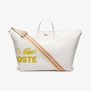 Lacoste L.12.12 Large Contrast Print Tote Farine Pistil | IRC-835427