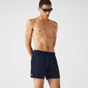 Lacoste Light Quick-Dry Swim Shorts Navy Blue / Black | EPL-062354