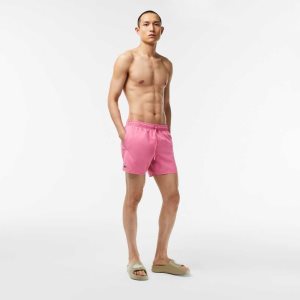 Lacoste Light Quick-Dry Swim Shorts Pink / Green | OXU-483596