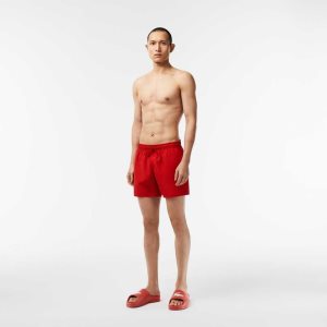 Lacoste Light Quick-Dry Swim Shorts Red / Green | VWL-258714