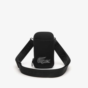 Lacoste Logo Strap Smartphone Holder Black | SRJ-809547