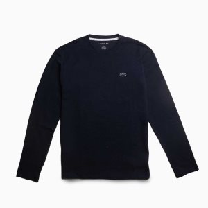 Lacoste Long Sleeve Lounge T-Shirt Navy Blue | ZQA-107524