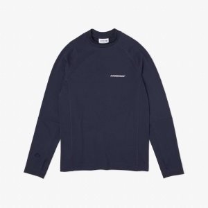 Lacoste Long Sleeve Organic Cotton Slim Fit T-Shirt Blue | KVM-487056