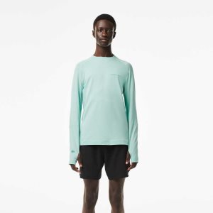 Lacoste Long Sleeve Organic Cotton Slim Fit T-Shirt Mint | QMB-175486