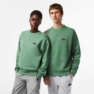 Lacoste Loose Fit Crocodile Badge Sweatshirt Khaki Green | GJS-195287