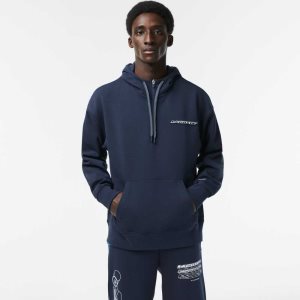 Lacoste Loose Fit Hoodie Blue | KDN-365014