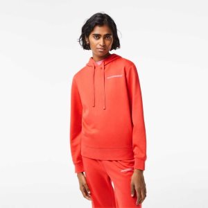 Lacoste Loose Fit Hoodie with Contrast Branding Orange | EIU-521039