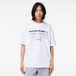 Lacoste Loose Fit Organic Cotton Pique T-Shirt White | WUV-547268