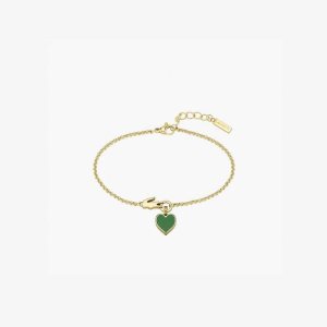 Lacoste Love My Croc Bracelet Gold And Green | NHO-409325