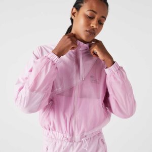 Lacoste Mesh Lined Nylon Jacket Pink | MPL-329857
