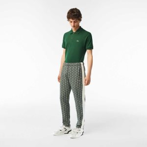 Lacoste Monogram Print Trackpants Green / Beige | GOF-983067