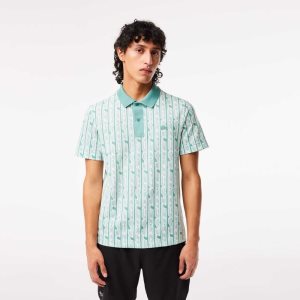 Lacoste Movement Two-Tone Printed Polo Green / Light Green | SYR-642753