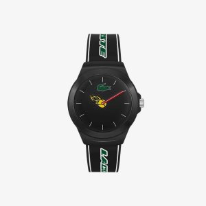 Lacoste Neocroc Black Silicone Strap Watch Black | VUY-983562