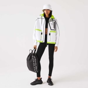 Lacoste Nylon Windbreaker White / Yellow | CBJ-098346