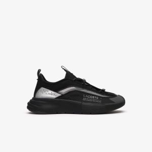 Lacoste Odyssa Lite Nylon and Mesh Sneakers Black / Grey | GEI-508134