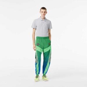 Lacoste Ombre Checkerboard Print Track Pants Green / Blue | AQH-932670