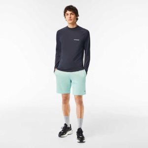 Lacoste Organic Brushed Cotton Fleece Shorts Mint | JGW-785964