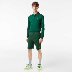 Lacoste Organic Brushed Cotton Fleece Shorts Green | KZI-926708